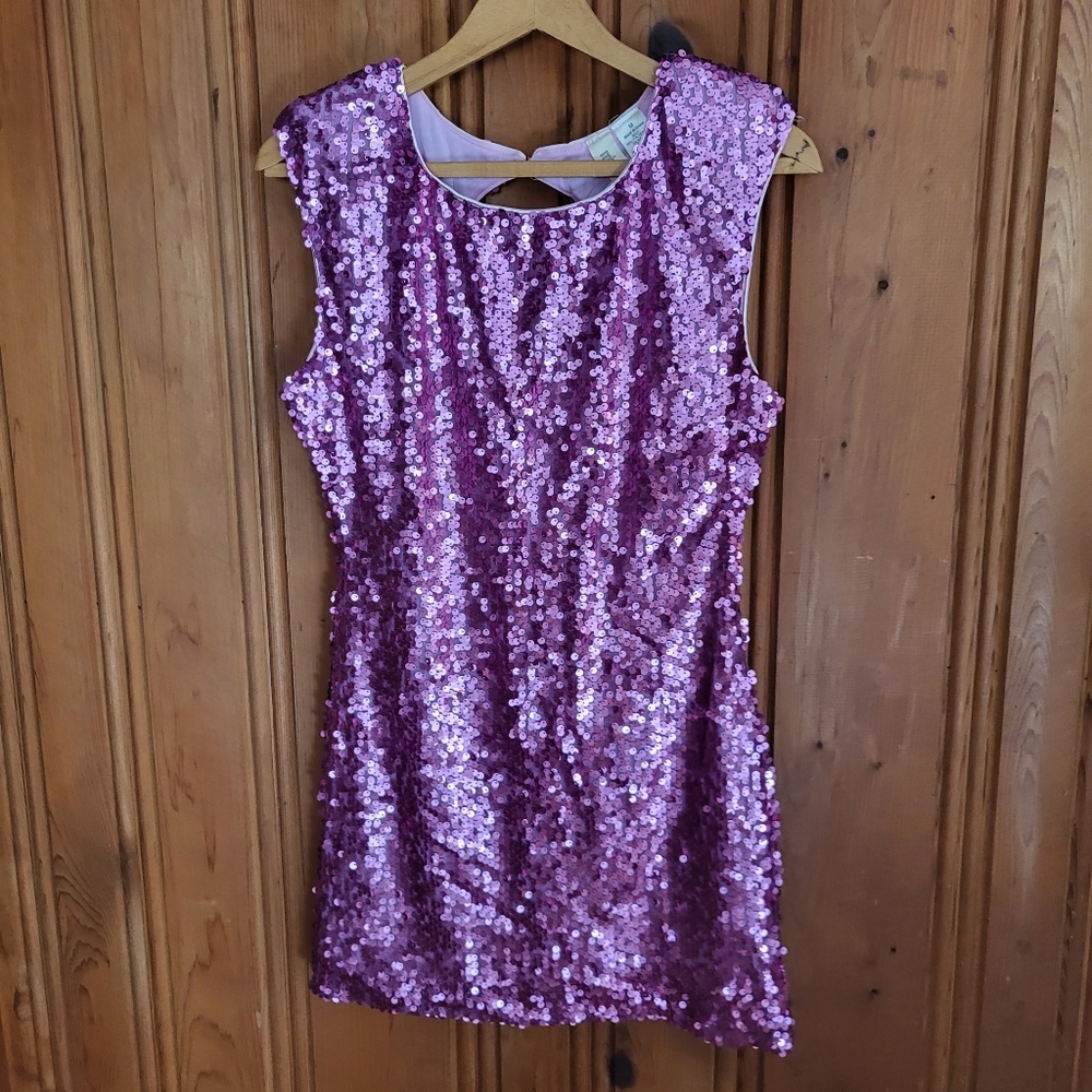 Plum Sequin Party Dress
